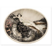 Louis Icart vintage illustration Thaïs   Lady with Leopards