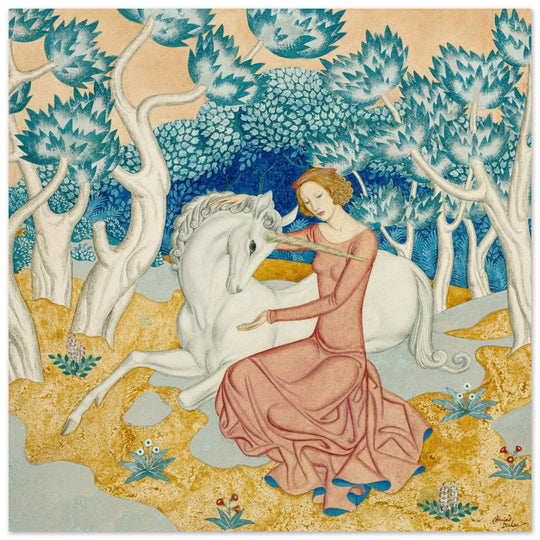 The Maid and the Unicorn painting by Edmund Dulac