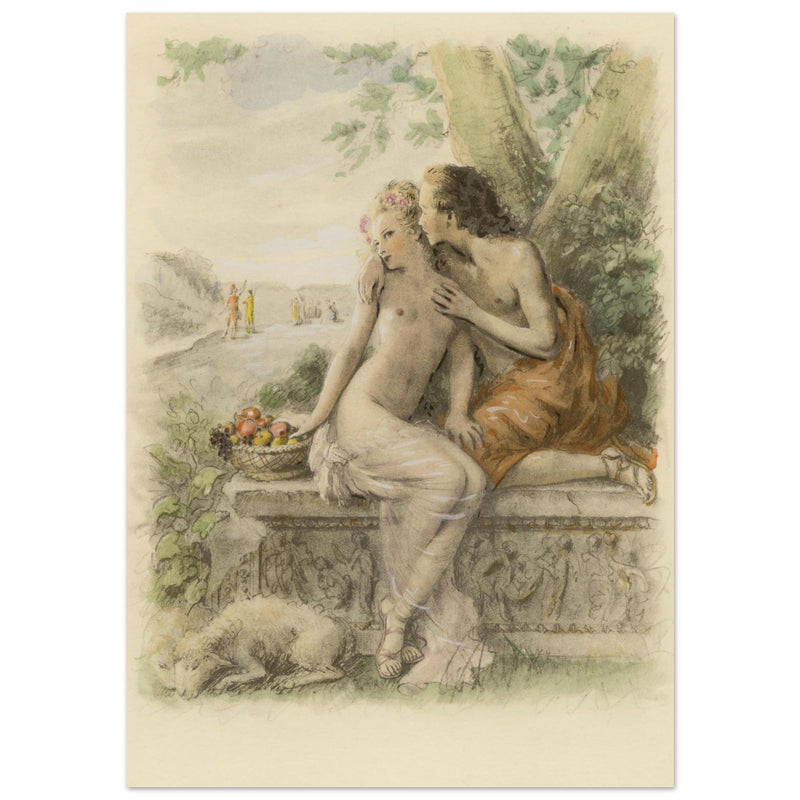 Paul Emile Becat erotic illustration Les Baiseres II ( The Kisses )