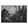 John Martin mezzotint engraving . Satan Contemplating Adam and Eve in Paradise. Paradise Lost by Milton.