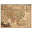 Ancient vintage map of Asia. Beautiful  from an antique asian map of the XVIII century. Art print.