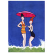 Anne Harriet Fish illustration for a cover magazine. Two women in bathing suit at the beach.