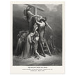 Gustave Dore The Bible engraving print . The Descent from the cross after Crucifixion illustration .
