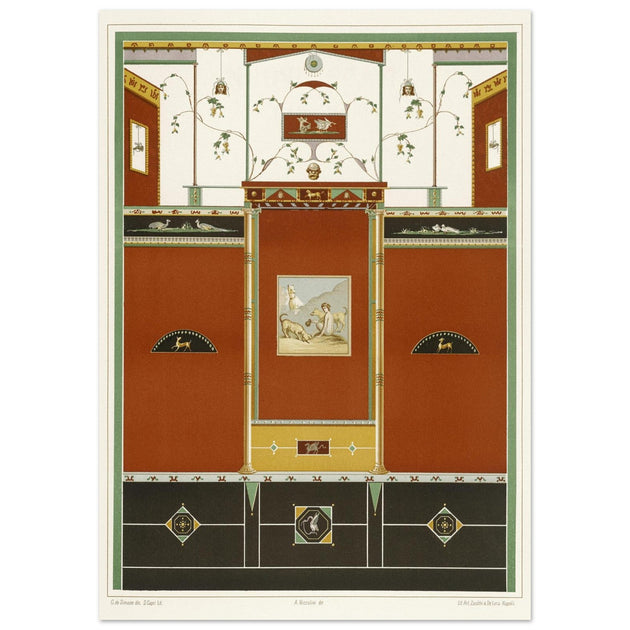 Architecture and mural paintings in Pompeii illustrated by G de Simone , project by Fausto and Felice Niccolini.
