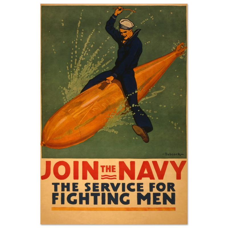 Join the Navy, the service for fighting men vintage poster reproduction