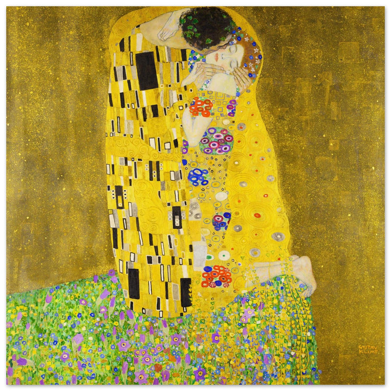 Gustav Klimt painting The Kiss
