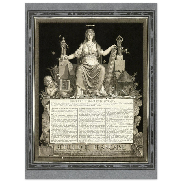 La République Française promulguant les Droits de l'Homme et du Citoyen. Human rights established during the French Revolution