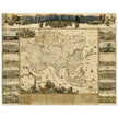 Vintage historic map of Asia by Nicolaes Visscher XVII century.