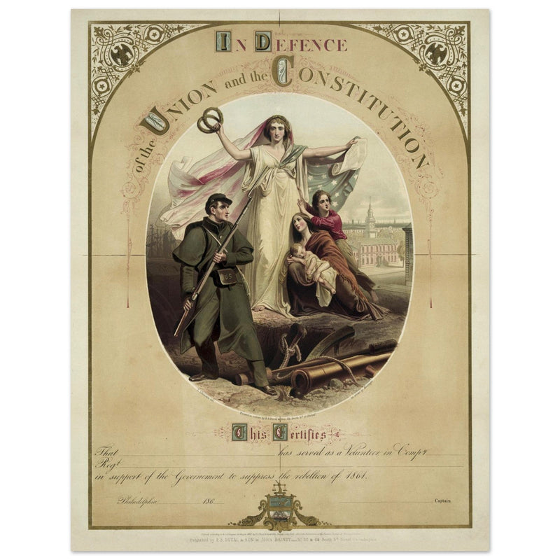 In defence of the Union and the Constitution vintage poster.