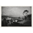 John Martin Paradise Lost Heaven – the Rivers of Bliss. Vintage mezzotint engraving .