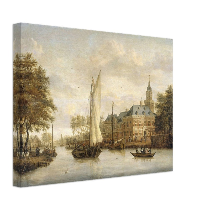 Jacobus Storck Nijenrode Castle on the Vecht near Breukelen. Antique old marine painting.  artwork