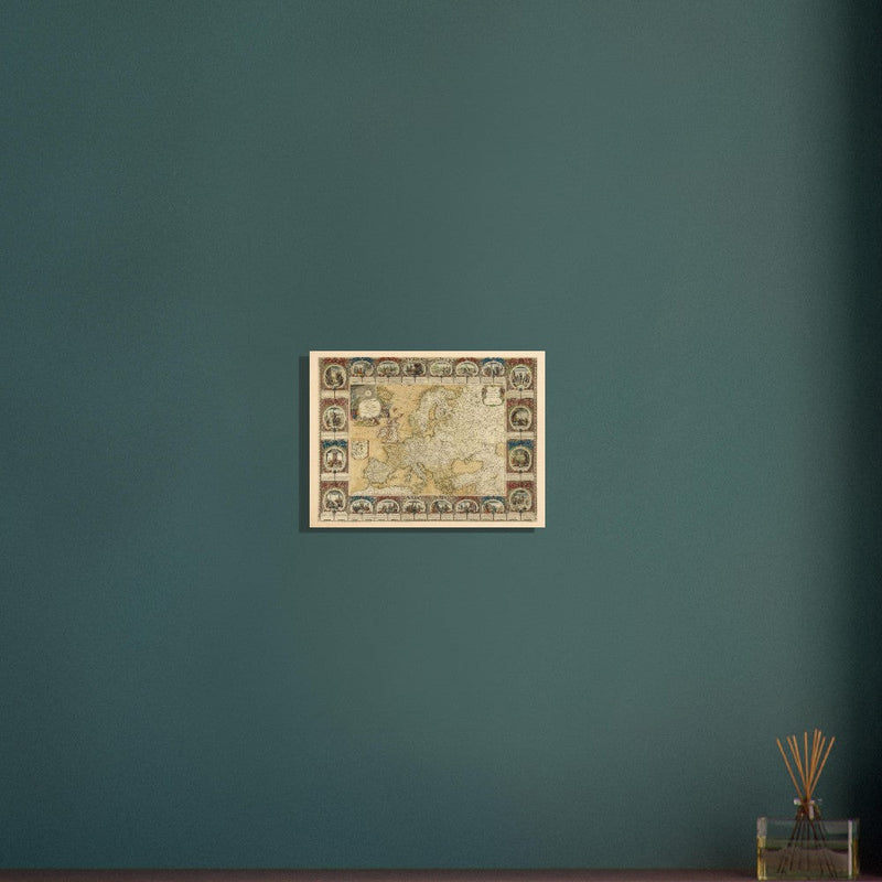 Ancient antique map of Europe. The map is devided in empires and realms.  poster.