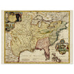 Ancient map of the United Stated Louisiana french region in 1687 by Johan Baptist Homann