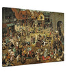 The Fight Between Carnival and Lent old painting by  Pieter Brueghel the Elder.