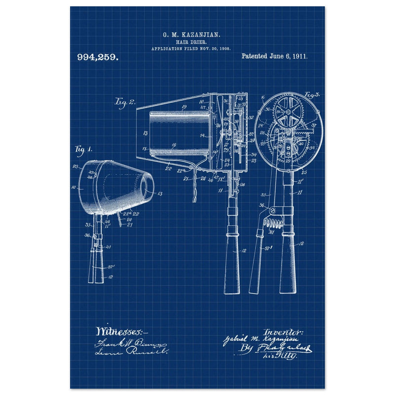 Hair Drier patent drawing by G M Kazanjian