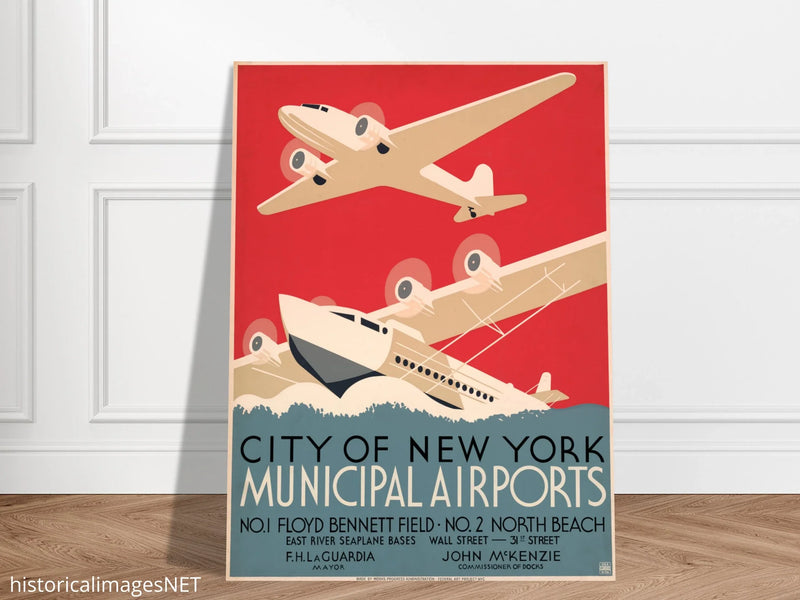 New York's municipal airports poster promotion.