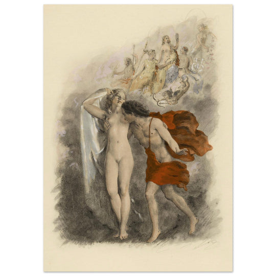 Paul Emile Becat erotic illustration Les Baiseres IV ( The Kisses ) Fourth Kiss. The New Olympus.