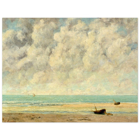 The calm sea by Gustave Courbet 1869.  antique painting.