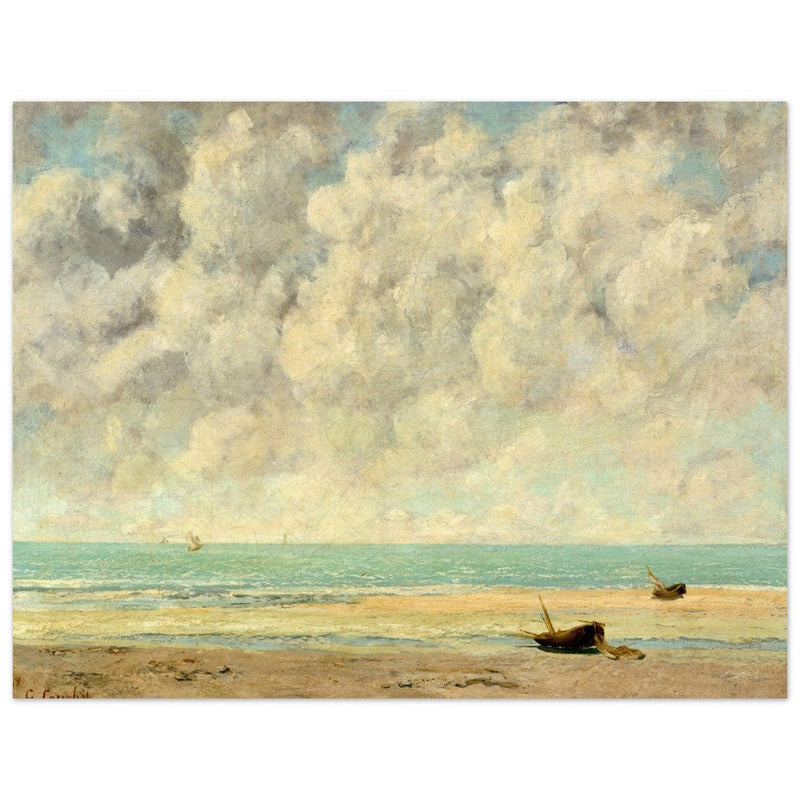 The calm sea by Gustave Courbet 1869.  antique painting.