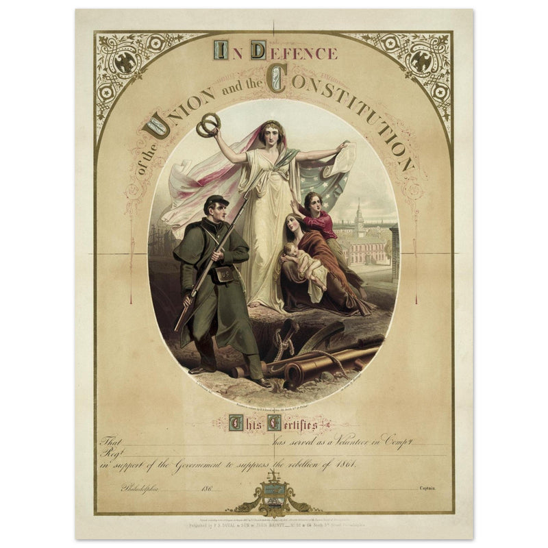 In defence of the Union and the Constitution vintage poster.