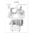 Motor Vehicle patent drawing by James Frank Duryea.