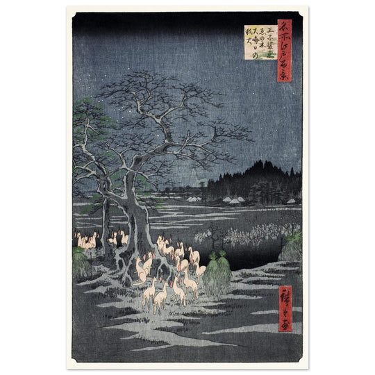 Fox Fires on New Year’s Eve at the Changing Tree in Oji by Utagawa Hiroshige