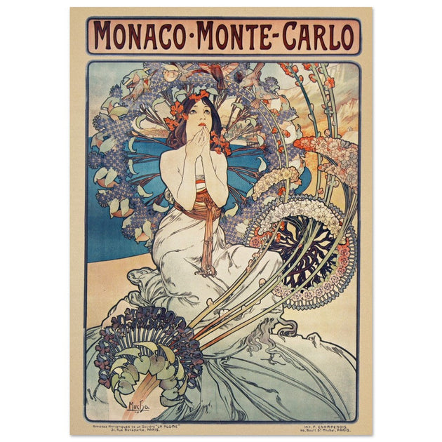 Art Nouveau Alphonse Mucha Monaco Monte Carlo.