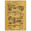 Motor Vehicle patent. Vintage car illustration.
