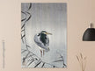 Quack in rain by Ohara Koson woodblock print reproduction.