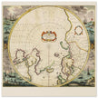 Ancient sea chart of the North Pole illustrated map by Jodocus Hondius XVII Century.
