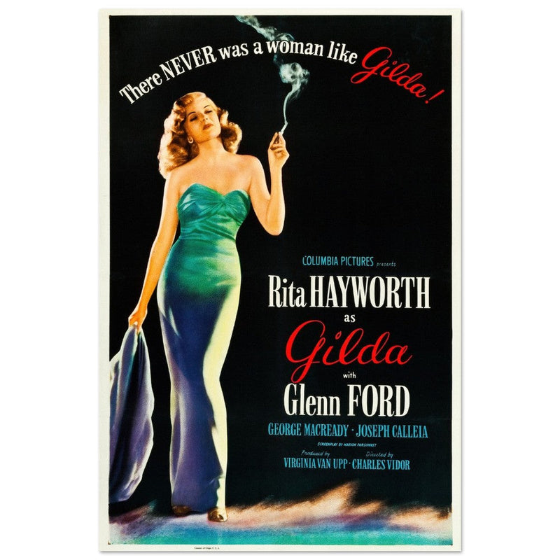 Gilda with Rita Hayworth and Glen Ford movie poster.