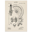 Vehicle whell patent illustration. Vintage drawing .