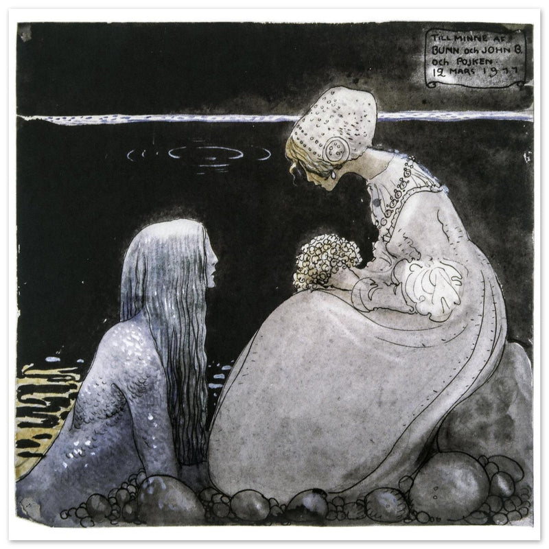 John Bauer illustration for the fairy tale Agneta and the Sea King by Helena Nyblom.