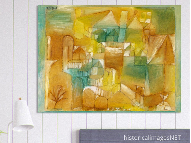Paul Klee Fascsade brown green 1919. Modern abstract painting.    and redesigned wallart