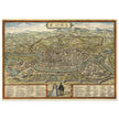 Ancient map of Rome with engravings by Georg Braun and Frans Hogenberg.