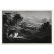 John Martin Paradise Lost vintage mezzoting engraving . Raphael Conversing with Adam and Eve .
