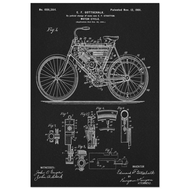 Motorcycle old patent 686284 by Gottschalk