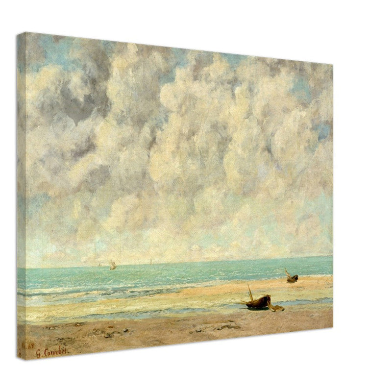 The calm sea by Gustave Courbet 1869.  antique painting.