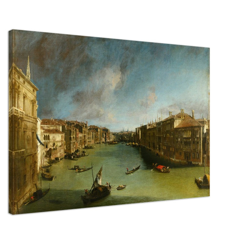Venice Italy old painting by Canaletto. The Grand Canal from Palazzo Balbi towards the Rialto.