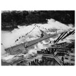 World War 2 black and white photograph. Launching of USS ROBALO warship.