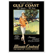 Gulf Coast vintage luxury travel poster. Travel luxury adverting print.