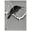 Crow on snowy tree branch by Ohara Koson, ,