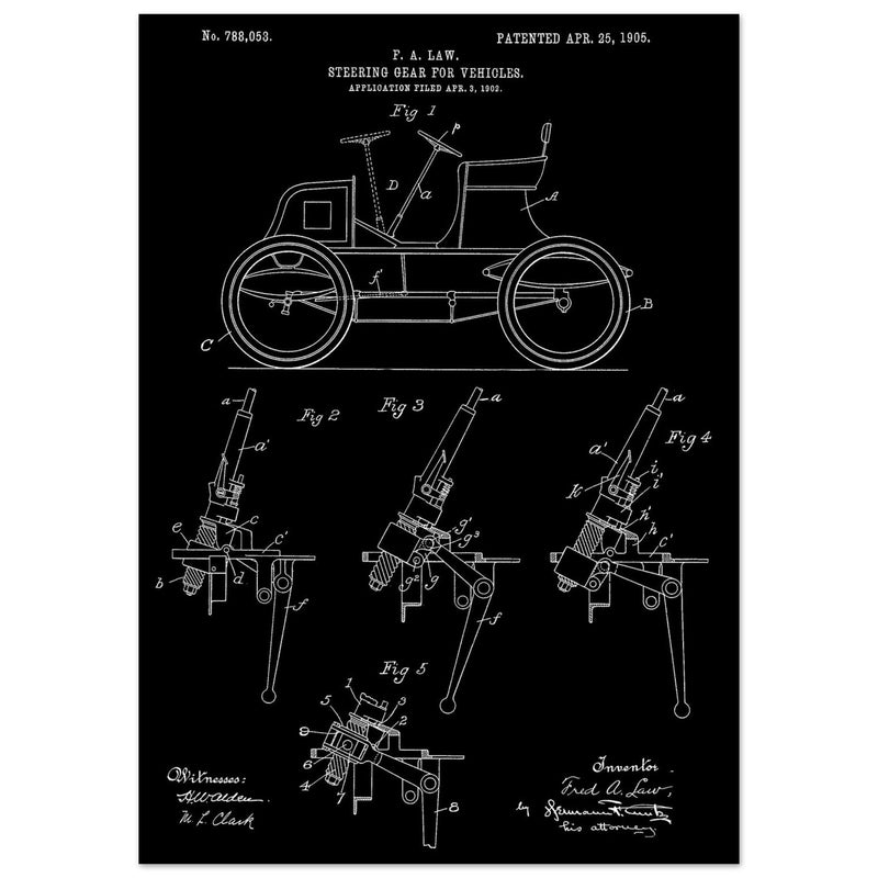 Steering Gear for vehicles patent illustration.