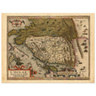 Ancient map of China by cartographer Abraham Ortelius 1584. Vintage historic map.