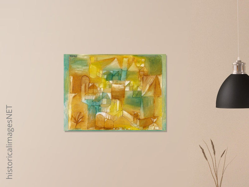 Paul Klee Fascsade brown green 1919. Modern abstract painting.    and redesigned wallart