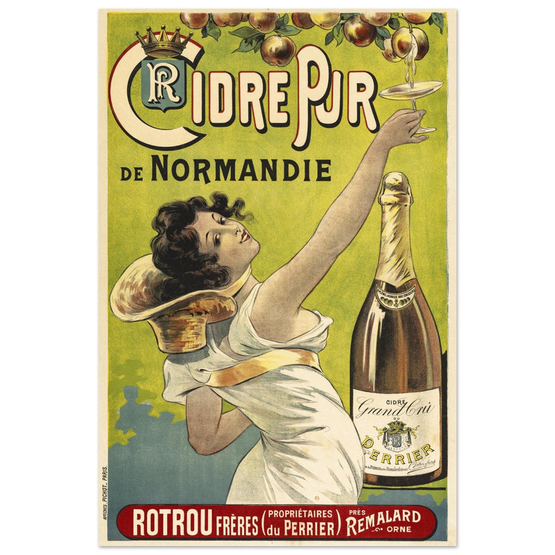 Cidre Pur vintage cider drink advertising.