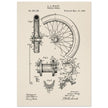 Vehicle whell patent illustration. Vintage drawing .