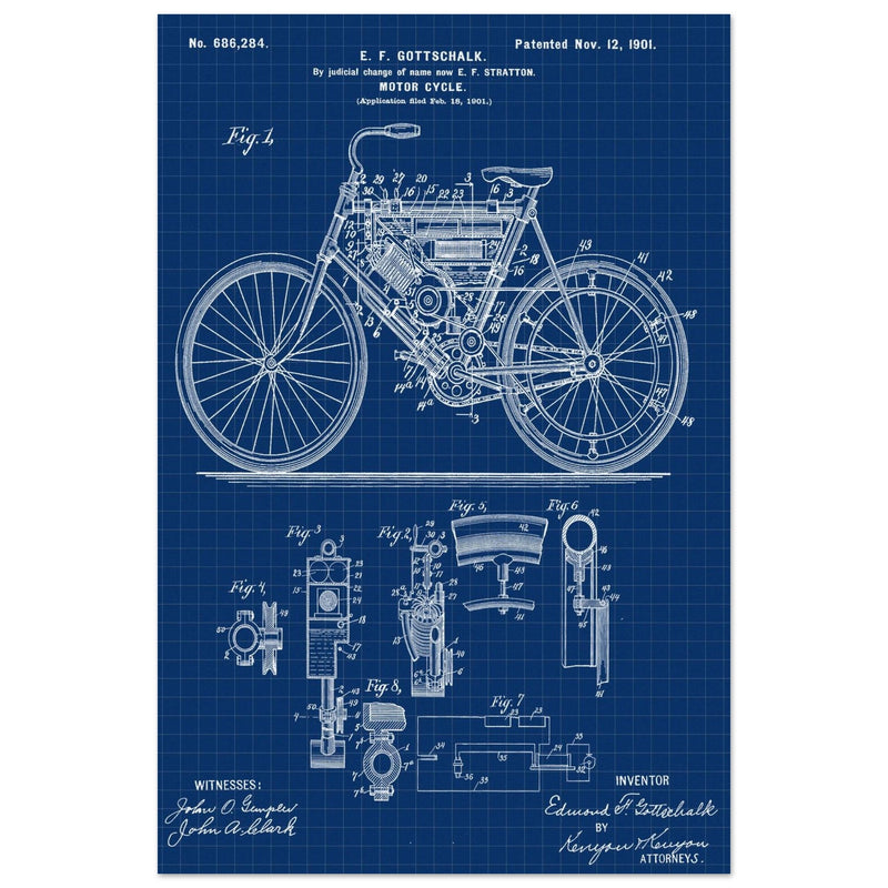 Motorcycle old patent 686284 by Gottschalk