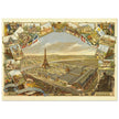 Exposition Universelle de Paris 1889. Eiffel Tower and Paris city view.