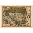 Ancient map of China by cartographer Abraham Ortelius 1584. Vintage historic map.